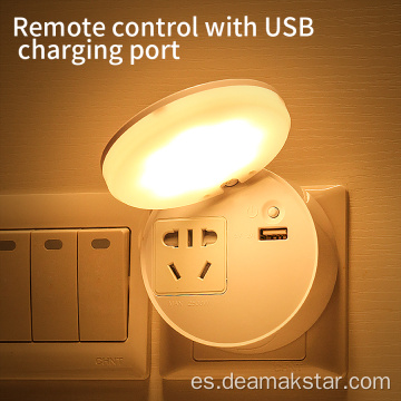 Puerto de carga USB, enchufe la luz de la noche del enchufe